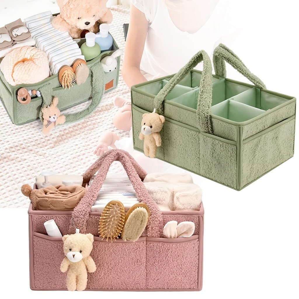 1 bolsa de fraldas de grande capacidade, bolsa de mão casual com múltiplos bolsos para armazenamento de itens de bebê, a