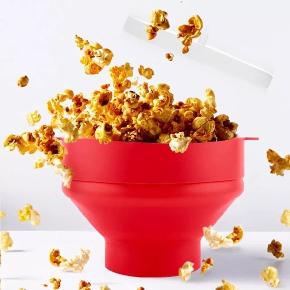 Pipoqueira Silicone Micro-ondas Dobrável Pipoca sem Óleo Balde Bacia Panela Recipiente Fazer Vasilha