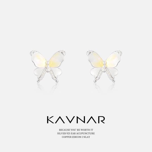 | 【cartelas de brincos feminino】 | kit brinco aço inoxidável ♂Suave fada borboleta espumante pérola brincos moda 925 pra