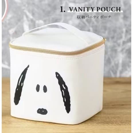 Pedido japonês revista apêndice dos desenhos animados Snoopy saco cosmético Casual impresso bolsa de armazenamento de ar