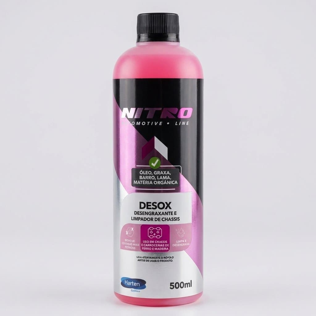 Desox 500ml Desengraxante Alcalino P/ Chassi, Motor e Limpeza Pesada Automotiva - NITRO