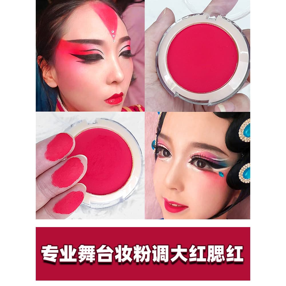 Maquiagem de palco desempenho profissional Blush com pincel renderização de cores rosa vermelho lindo grande ópera verme