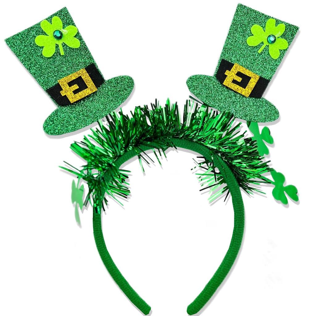 Tiara de Dia de São Patrício para Mulheres, Tiara com Chapéu de Trevo Verde para Acessórios do Dia de São Patrício