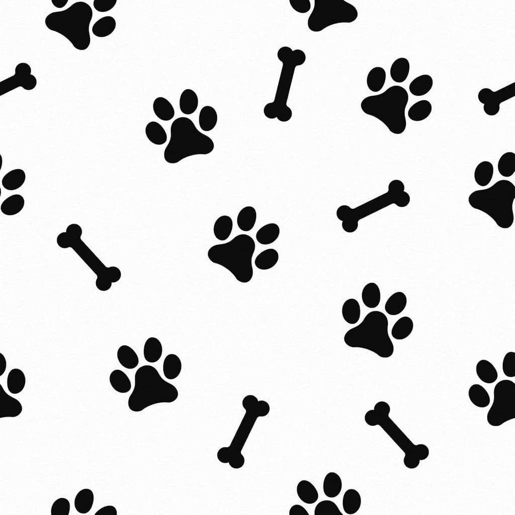Adesivos de Papel de Parede com Estampa de Patas de Cachorro em Preto e Branco para Armários, Bancadas, Decalques de Pat