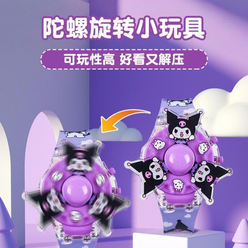 Relógio infantil Rokumi Cinnamon Dog de alto valor giratório brinquedo luminoso relógio meninos meninas presentes criati