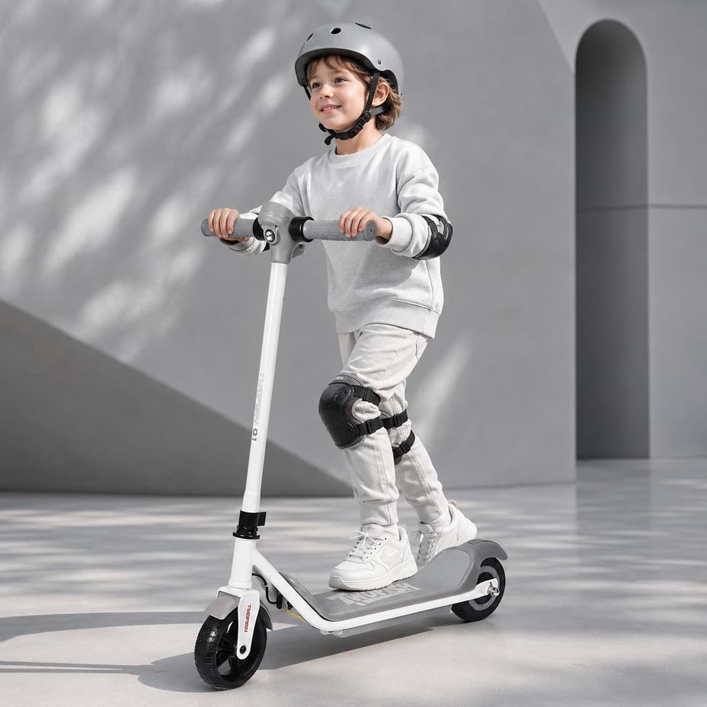 Patinete Infantil Q1 Elétrico 110W Bateria 24V LED Bluetooth Freio Duplo 7 Anos+