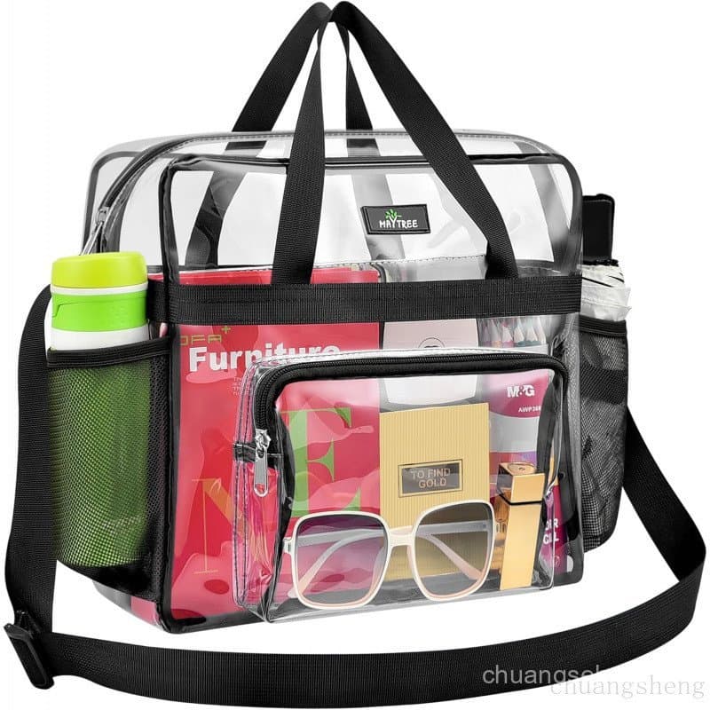 Bolsa Transparente MAY TREE para Eventos em Estádios, Bolsa Transparente para Almoço 12×5,5×12 com Alças Reforçadas Não