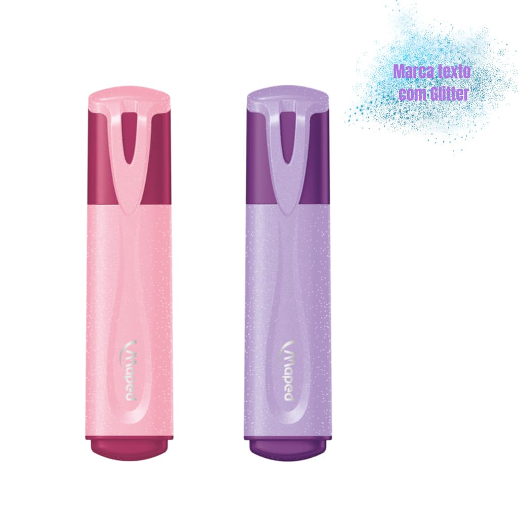 Kit 2 Marca Texto Com Glitter Pastel  - MAPED