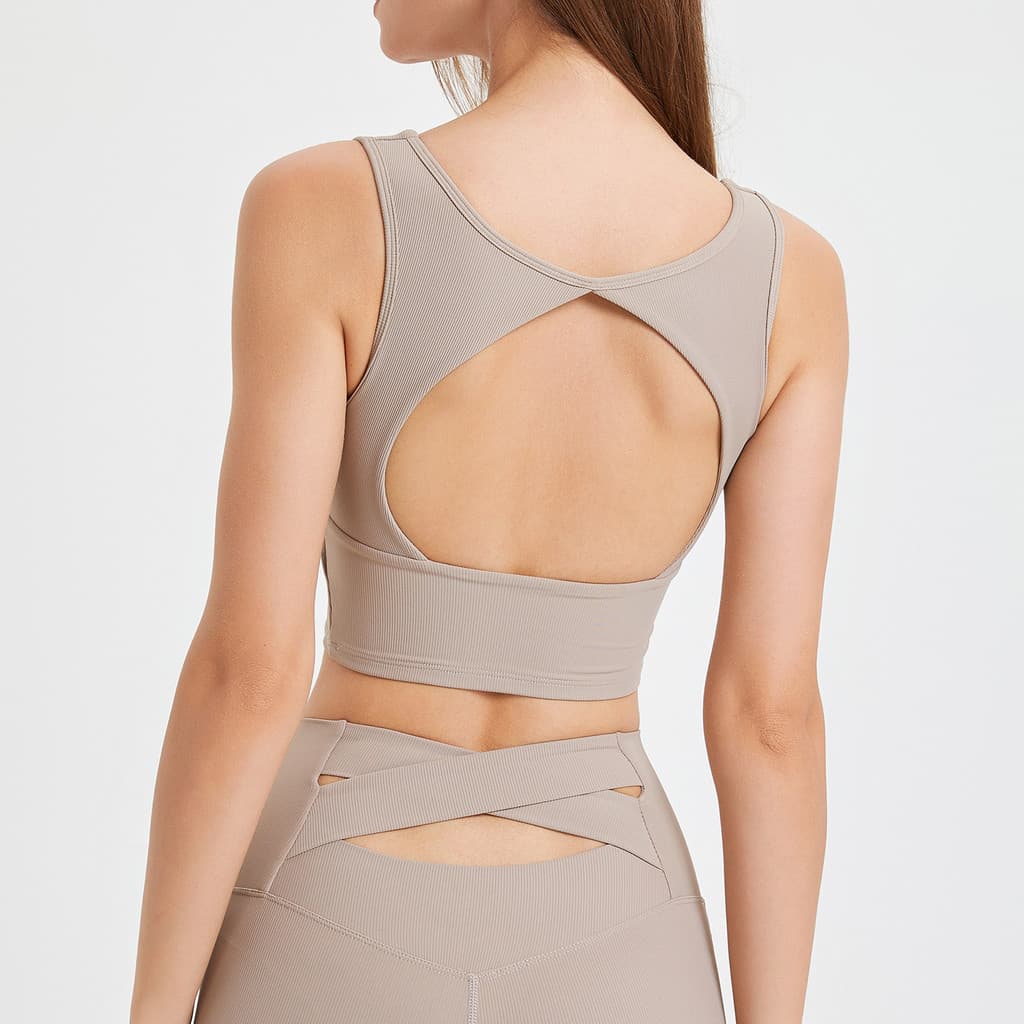 Primavera verão bela volta integrada esportes roupa interior copo fixo Yoga sutiã correndo de secagem rápida à prova de