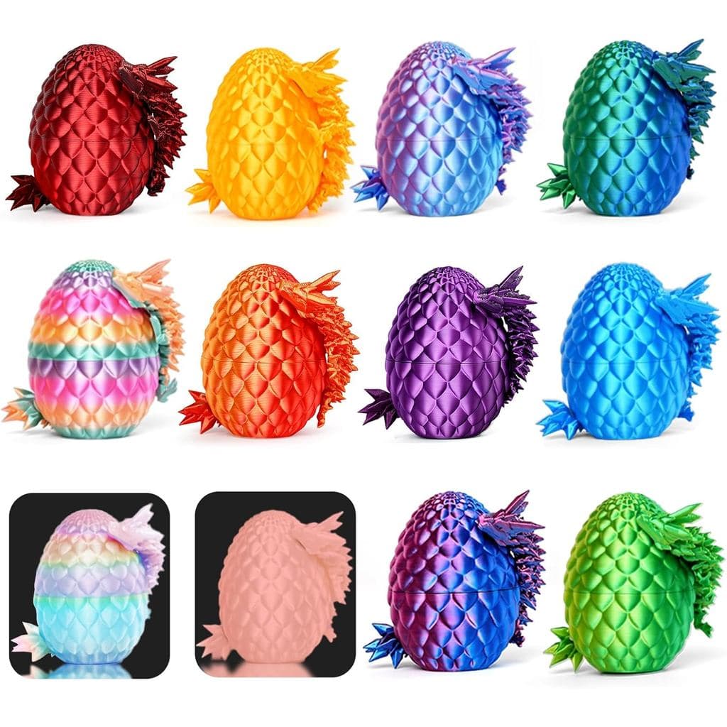 12 Ovos de Dragão Impressos em 3D, Enchimentos para Cestas de Páscoa para Crianças, Ovos de Páscoa Pré-cheios com Brinqu
