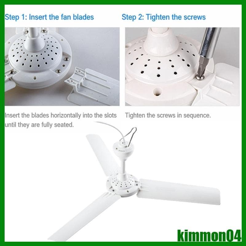 Conjunto Mudança Peça Ventilador Teto kim Motor ABS Branco 3 Incluído
