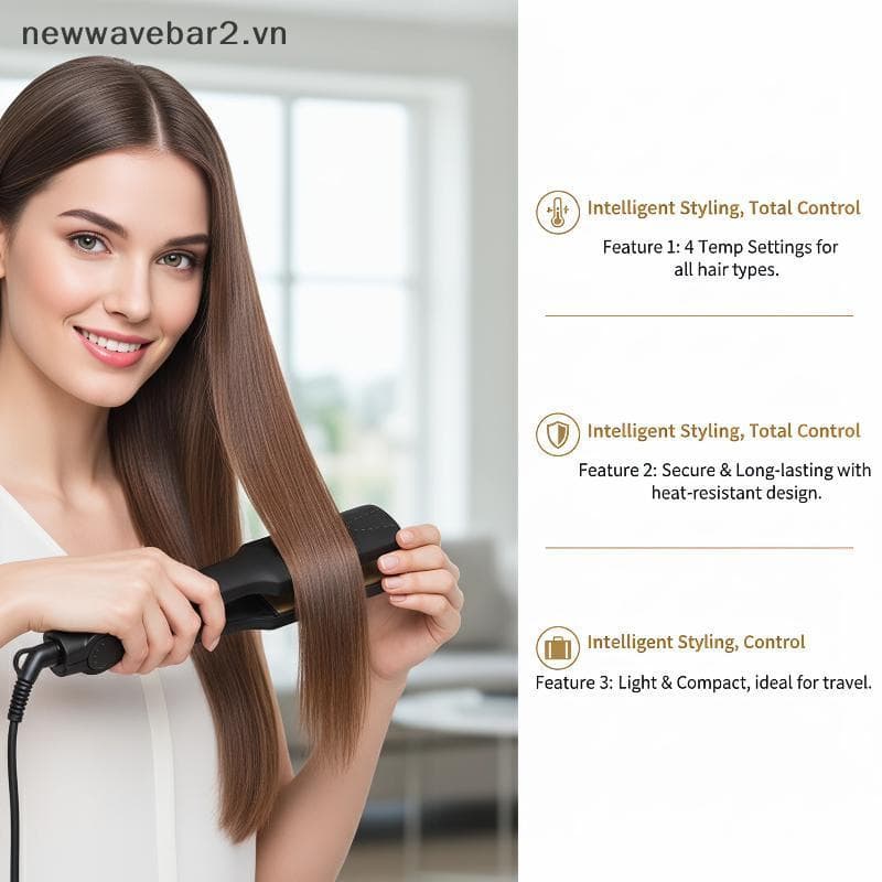 Newsandrainnew Profissional Cerâmica Alisador De Cabelo Modelador 2 Em 1 Ferro Crimper Ondulado Temperatura Ajustável Pa