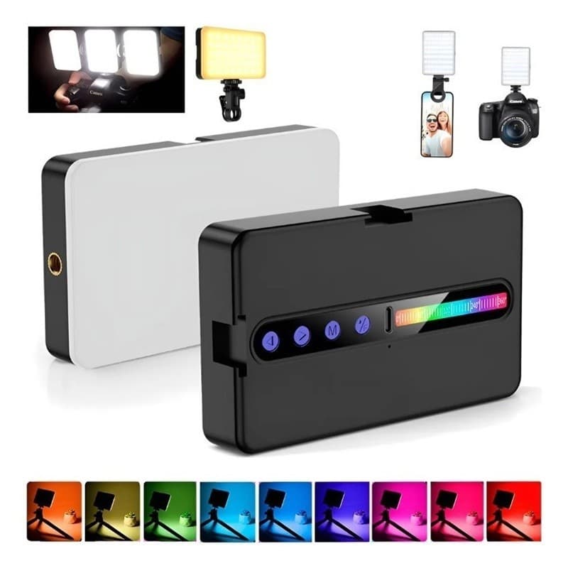 Luz de preenchimento e luz quente para fotografia LED RGB 2700k-6500k Luz fotográfica profissional portátil