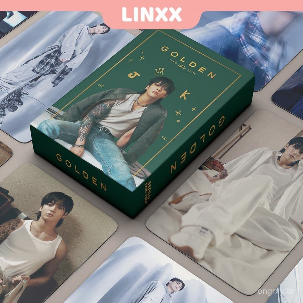 LINXX 55 Pcs Jungkook GOLDEN Álbum Ouro Lomo Card Kpop Photocards Série Cartões Postais