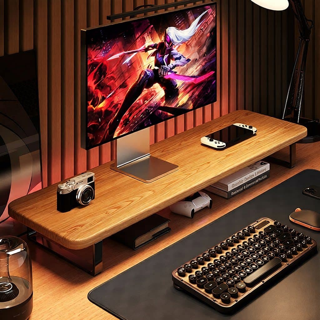 Sala de jogos desktop Monitor do computador rack elevado prateleira desktop rack armazenamento suporte estendido Noteboo