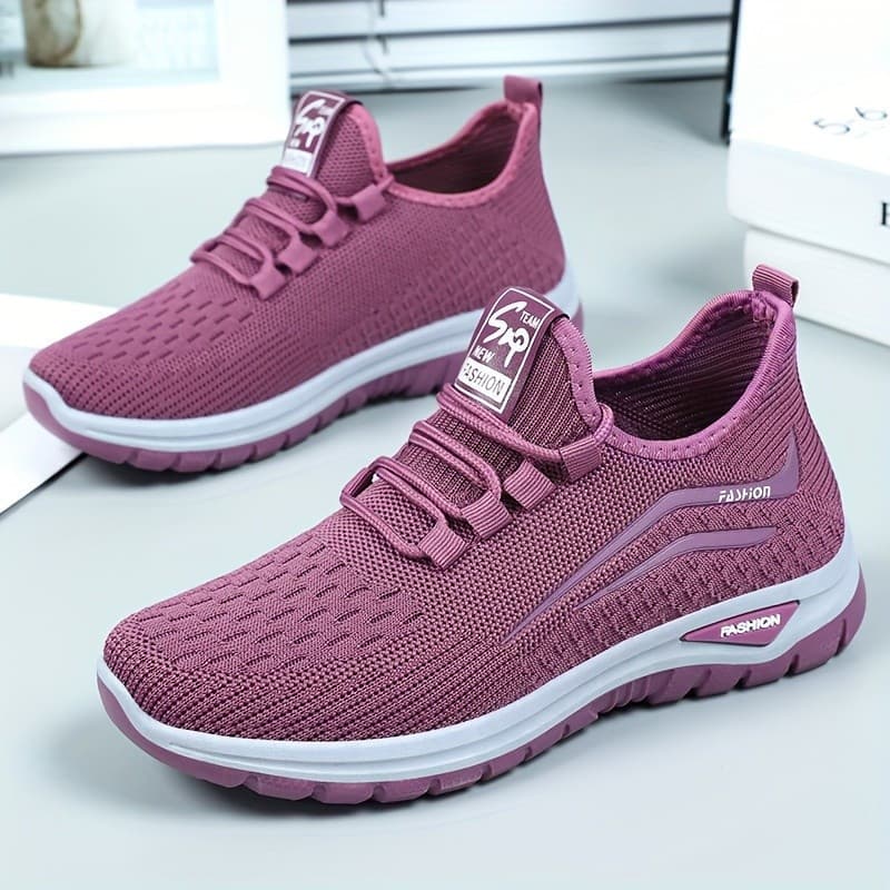 Tênis Esportivos Casuais Femininos, Cabedal em Malha Respirável, Adequados para Corrida, Fitness, Escalada