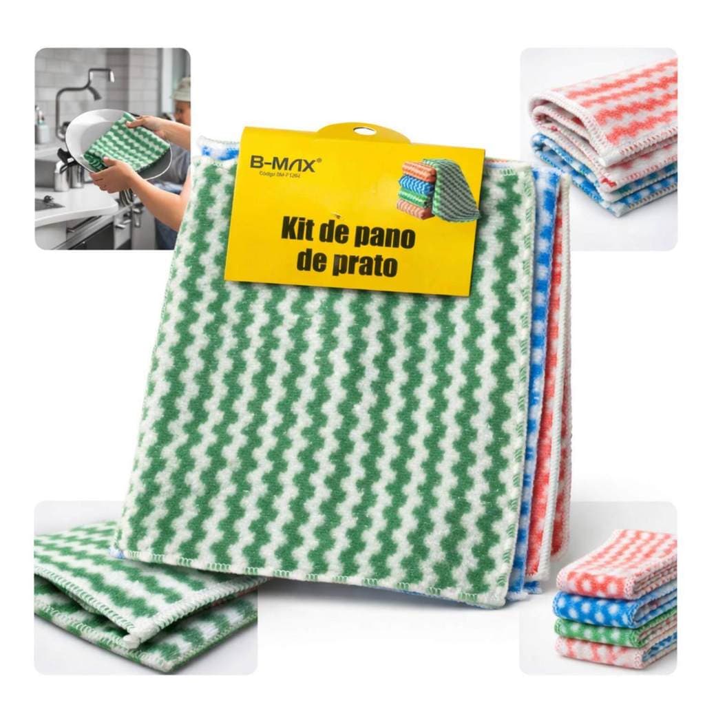Kit Pano de Limpeza Microfibra 4 panos