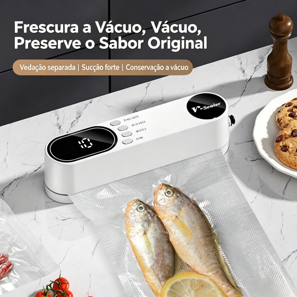 Mini máquina de selagem a vácuo sem fio, máquina de selagem para preservação de alimentos domésticos, carregamento sem f