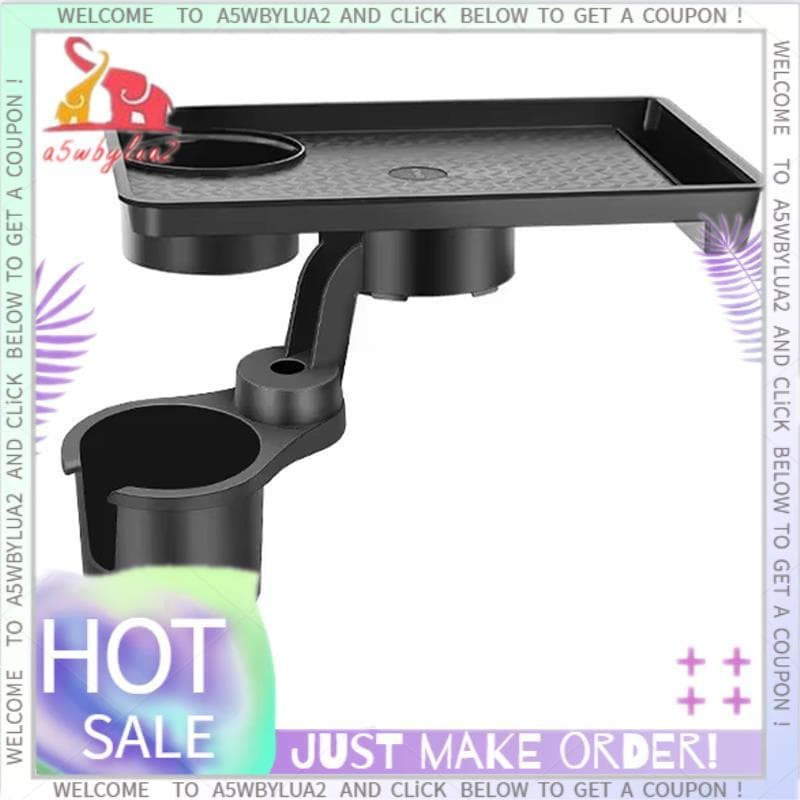 Bandeja Porta-Copos Universal Para Carro-360 ° Organizador Giratório Ajustável De Copo Duplo , De Comida Portátil Veícul