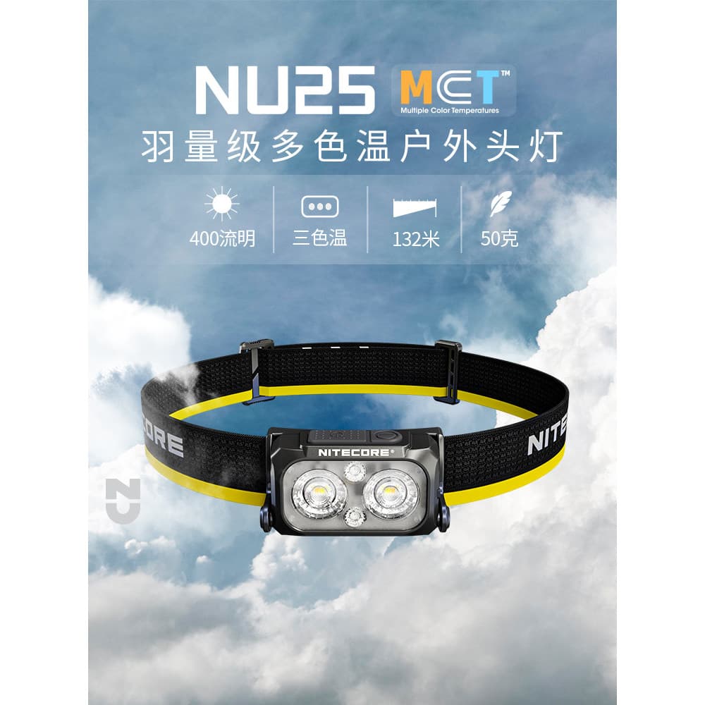 NITECORE NU25MCT Farol Ao Ar Livre Noite Correndo Caminhadas Montanhismo Farol Leve