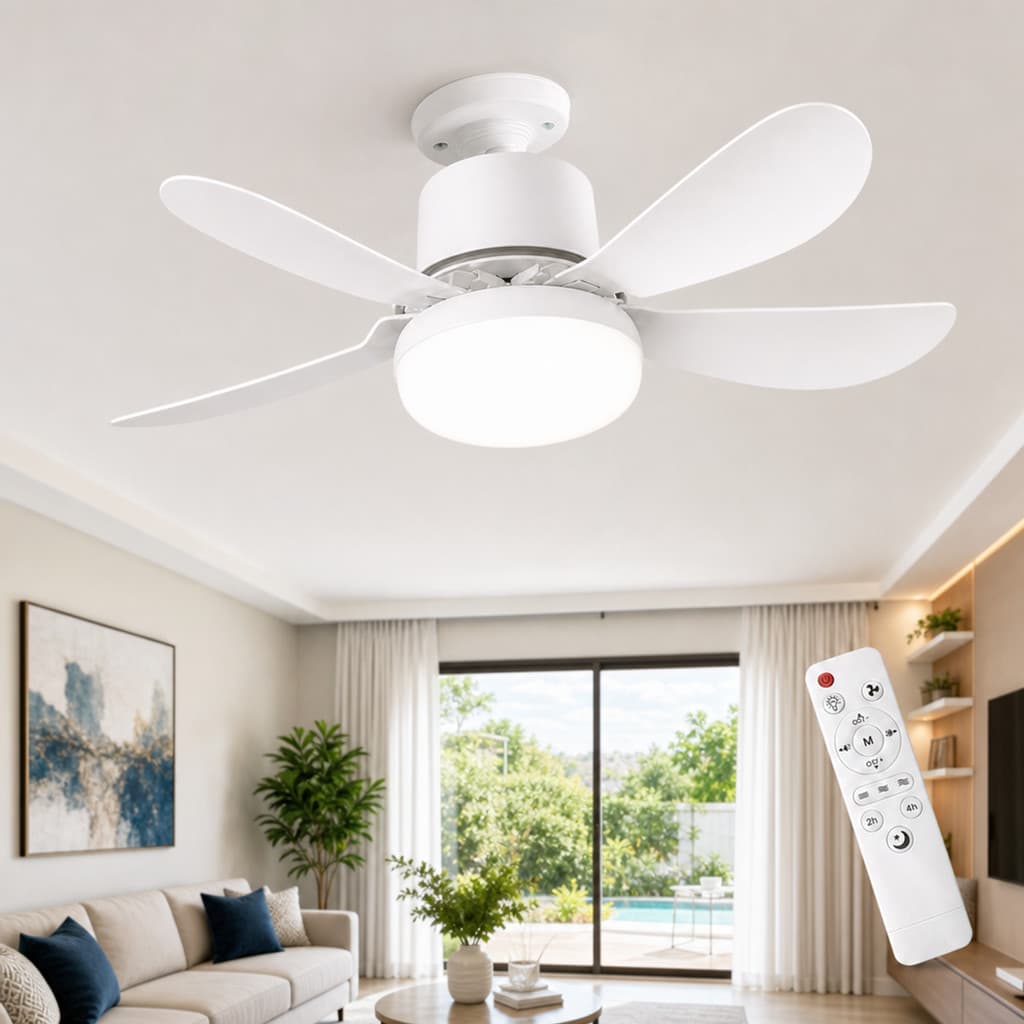 Ventilador Teto com Luz LED Silencioso 3 Velocidades