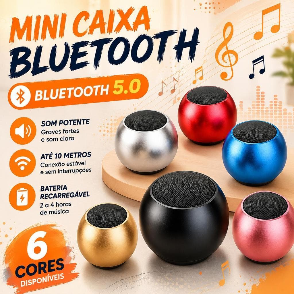 Atacado Kit 4/10 Mini Caixa De Som Metal 3W Bluetooth 5.0 TWS Metal C2 | 3W Mãos Livres Portátil | Atacado Revenda