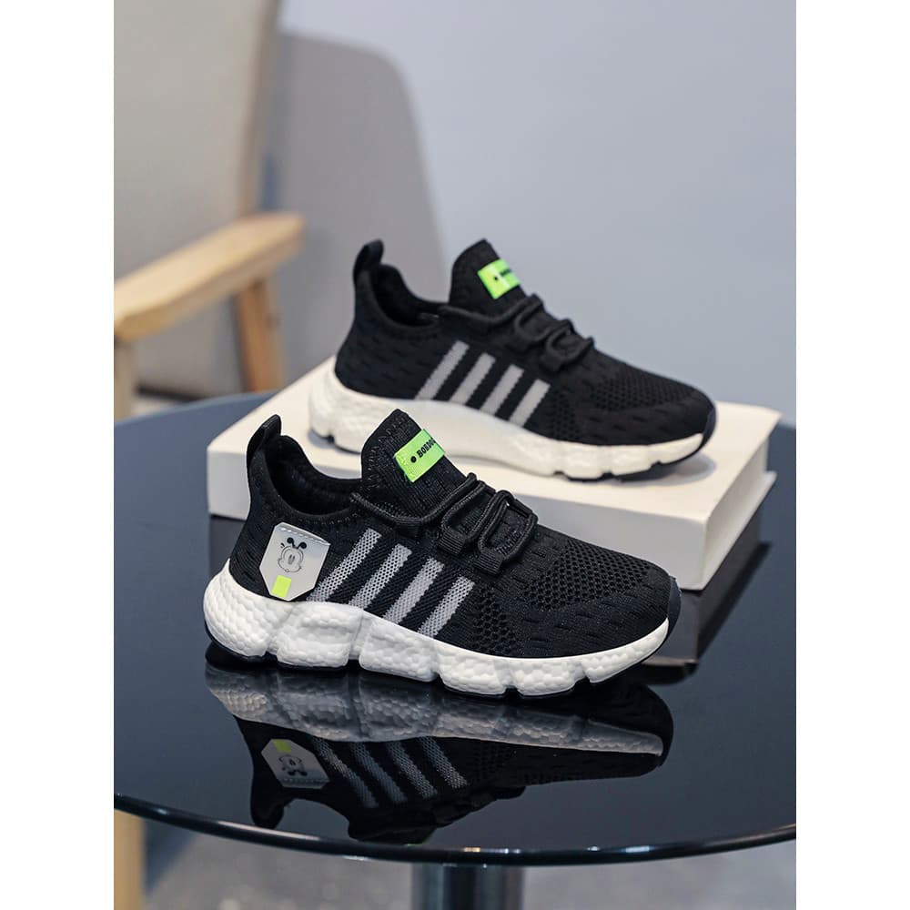 Babudou meninos sapatos 2026 primavera outono novo estilo malha respirável sapatos esportivos infantis antiderrapante le