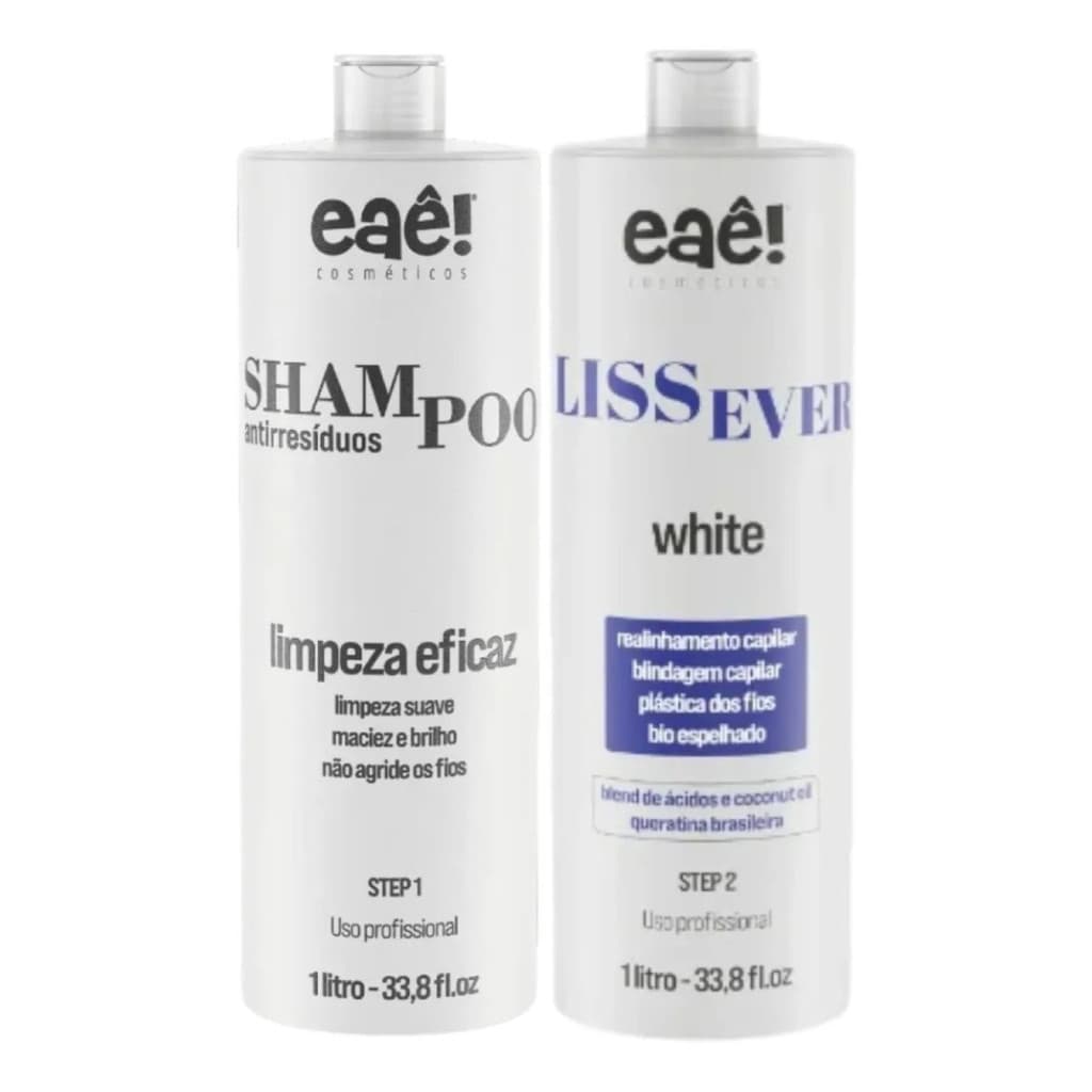 Kit Lissever Progressiva Sem Formol White 2X1L Eaê