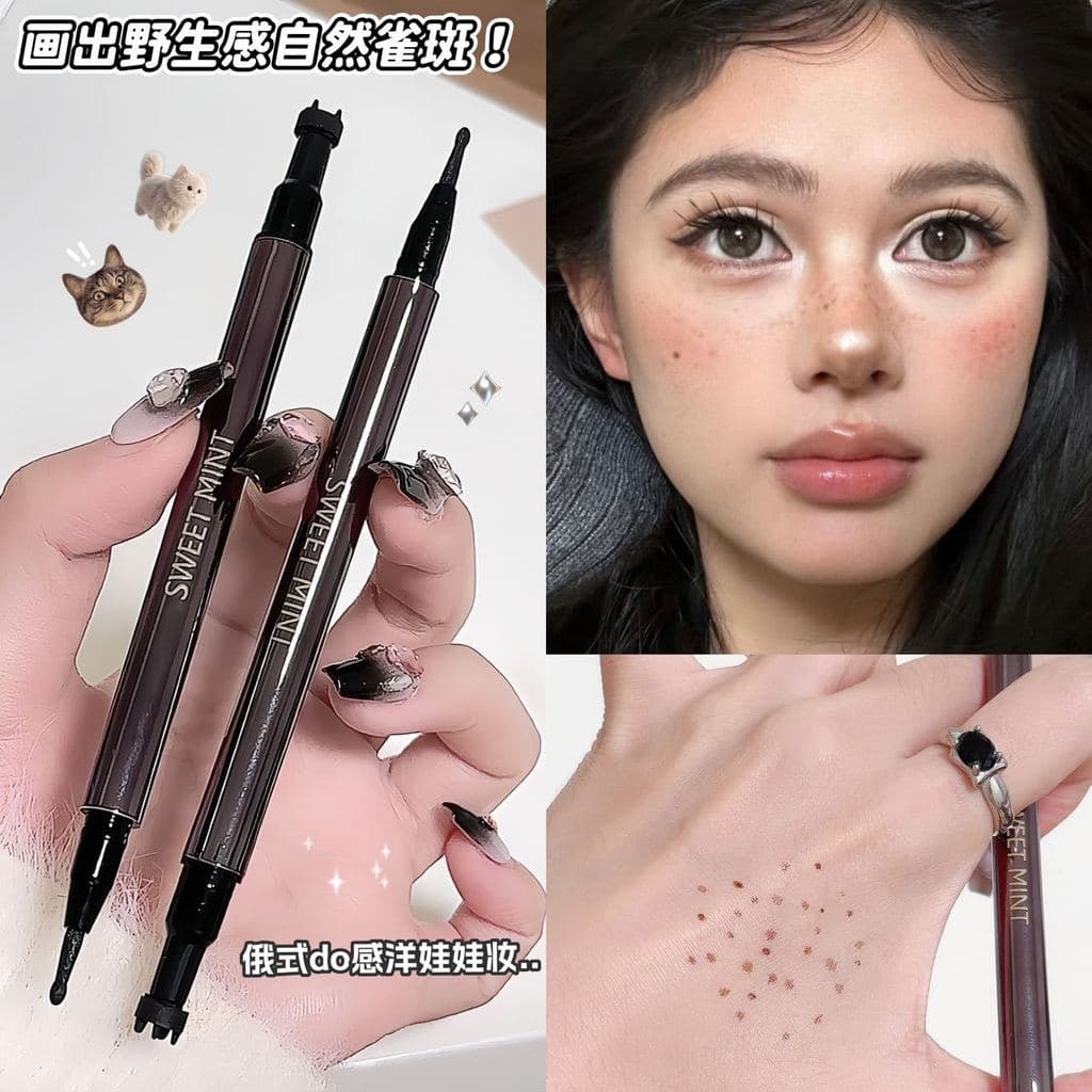 Autêntica pintura aleatória lágrimas toupeiras sardas caneta de ponta dupla de longa duração não é fácil de desbotar Nat