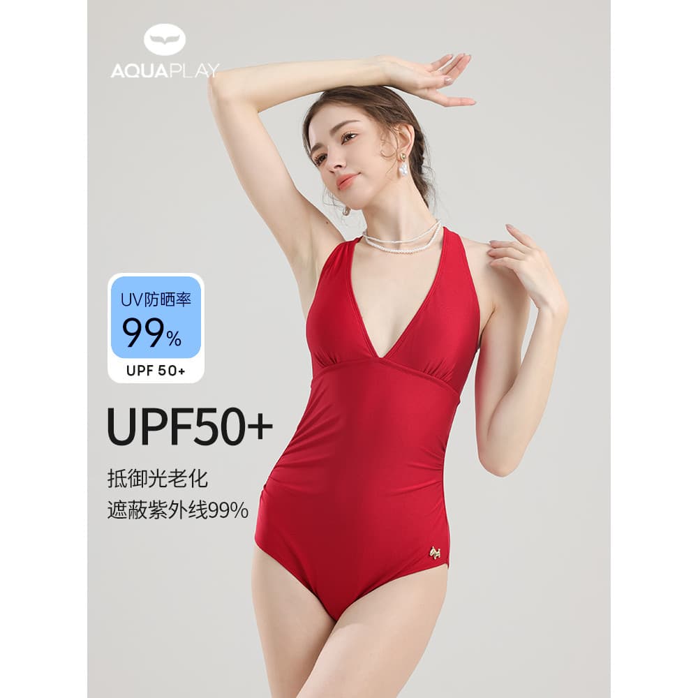 Ano do cavalo puro vermelho maiô feminino primavera quente branco triângulo estilingue beira-mar férias maiô 2026 novo e