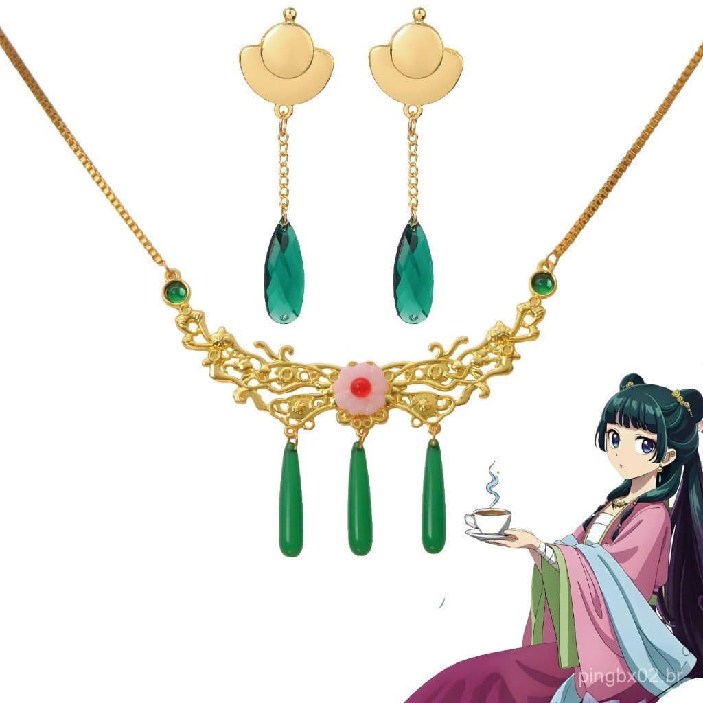 Diários de Cosplay de uma Médica Maomao - Colar e Brincos de Anime AKOM