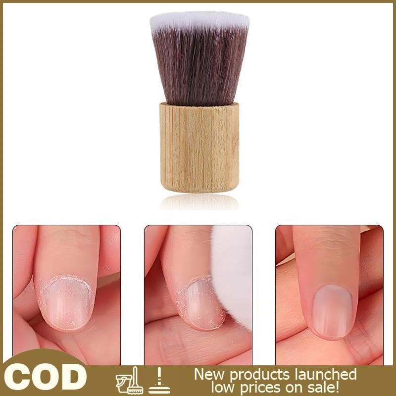 1 Pçs Escovas De Unhas De Bambu Arte Do Prego Pedicure Macio Remover Poeira Limpeza Arquivo Ferramentas Conjunto Para Ma