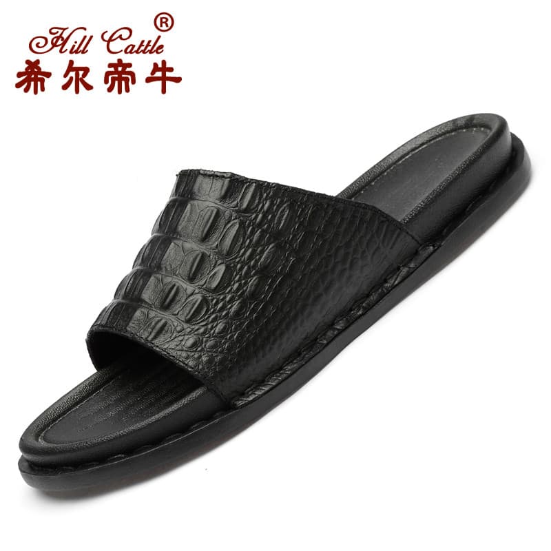 Sandálias masculinas ao ar livre chinelos antiderrapantes All-match sapatos de praia verão respirável chinelos casuais c