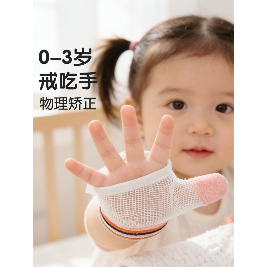 Luvas de mão anti-comer para bebês Anel de bebê comendo mão mão ferramenta manual crianças polegar anti-