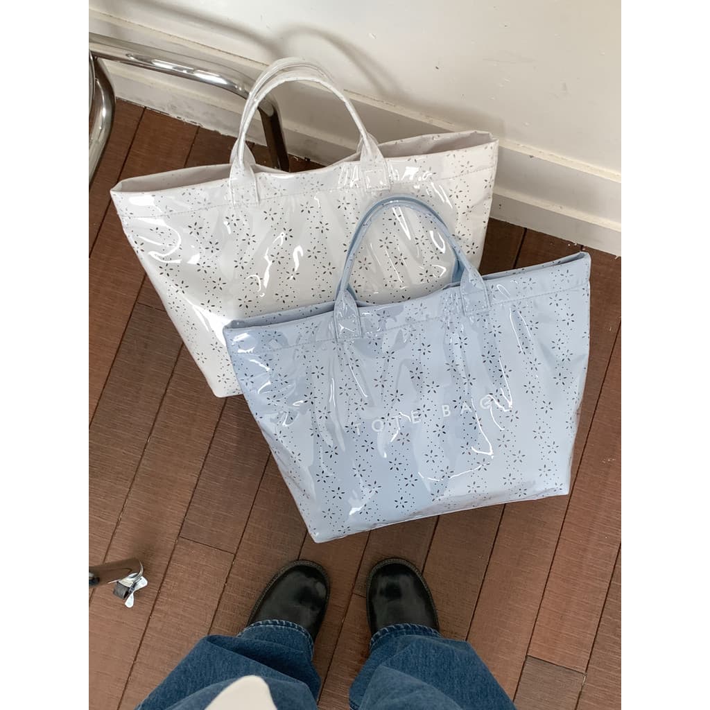 2026 primavera verão novo estilo sacola moda coreana saco de geléia PVC costura grande capacidade classe Commuter bolsa