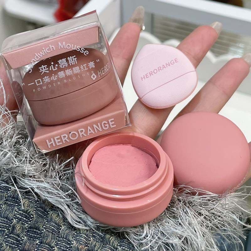 Renderização de cores Blush Cream Rouge Sandwich Color Natural Bite Shrink ~ Blush Monocromático HERORANGE Expansão de c