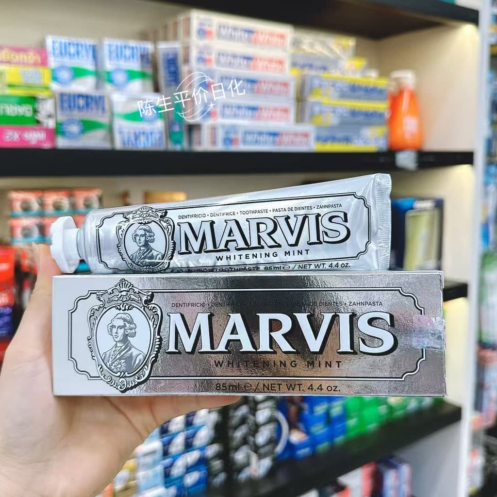 Italiano Original Marvis Prata Branco Sabor Menta 85ml Pasta de Dentes Marvis à Prova de Marvis