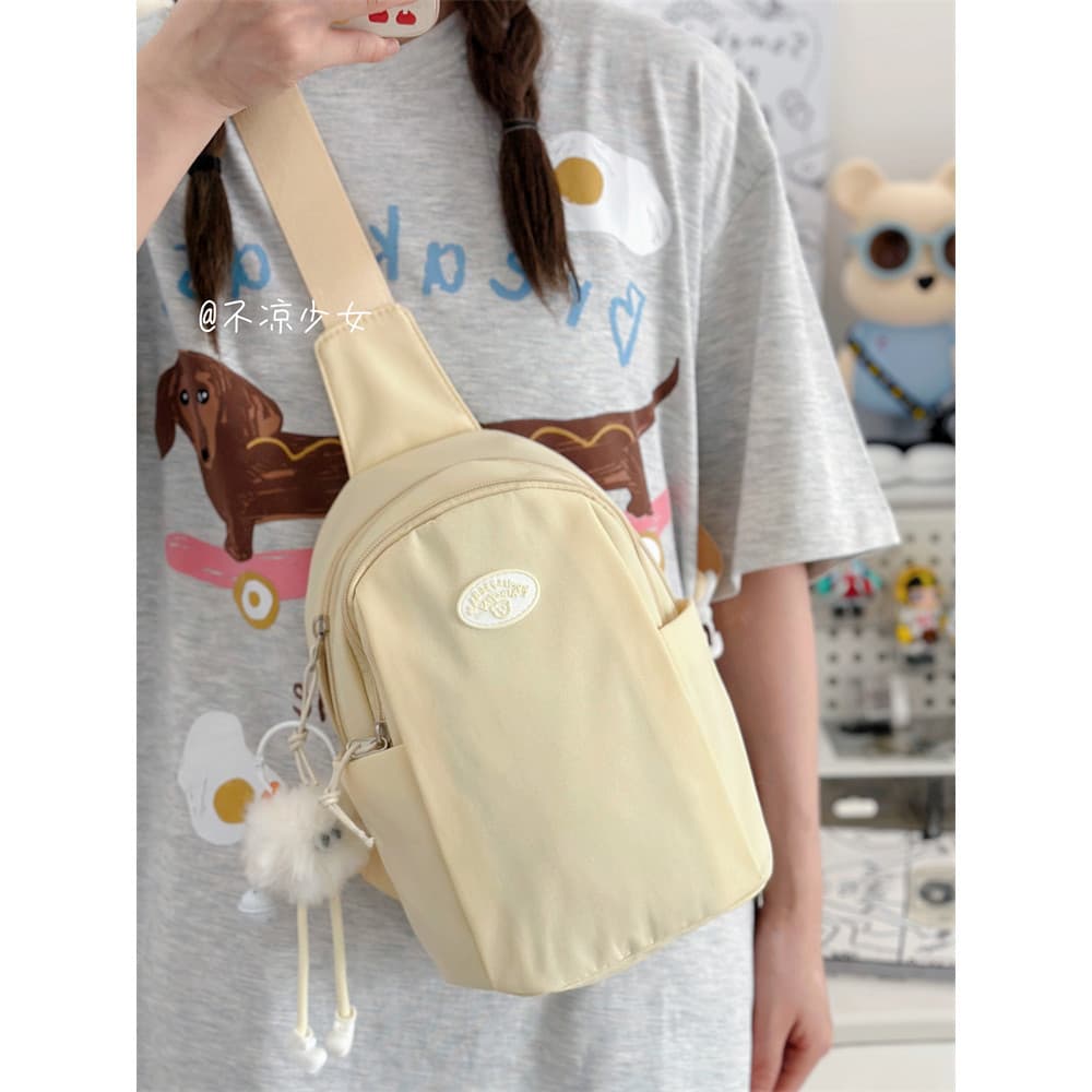 Bonito leve urso saco de peito estilo japonês ins fresco estudante All-Match mochila Mori menina nicho saco do mensageir