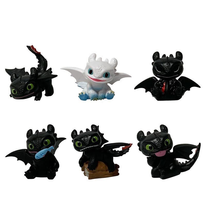 6 Pçs/Set Filme Como Treinar Seu Dragão Figuras Desdentadas Night Fury Modelo Boneca Estatuetas Brinquedo Crianças Prese