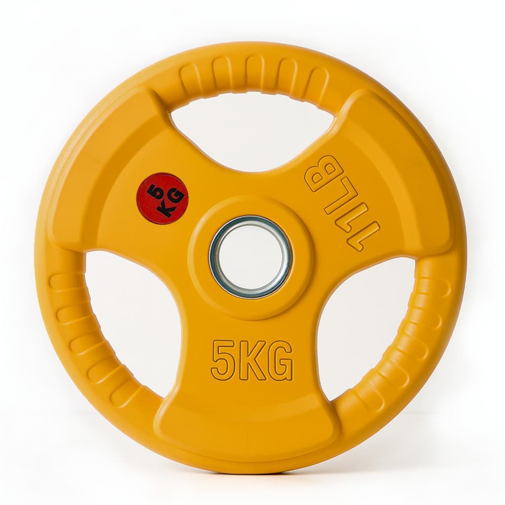 Anilha Olímpica 5kg Fitcore Emborrachada com Pegas Furo 50mm Musculação Academia Peso