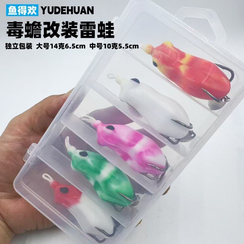 Isca Artificial Modificada Tipo Toad, Isca Artificial Thunder Frog, Isca de Pesca com Anzol com Ranhura de Sangue Elevad