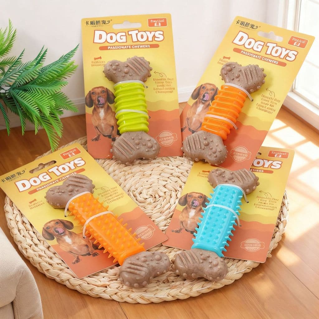 Brinquedo Para Cães-Alívio De Auto-Entretenimento E Tédio-Bastão De Mastigar Osso Simulado TPR-Durável Filhotes Pequenos