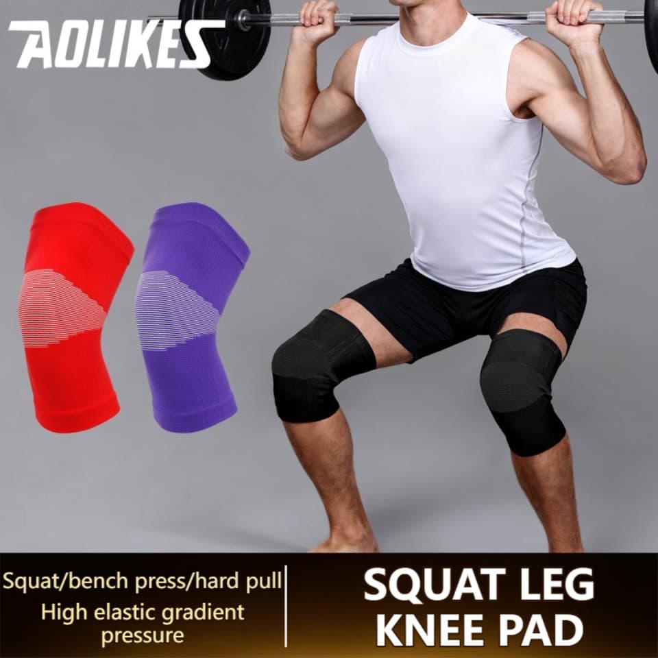 AOLIKES 1 Par De Suporte De Joelho Esportivo Para Basquete , Levantamento De Peso , Fitness , Corrida , Ciclismo
