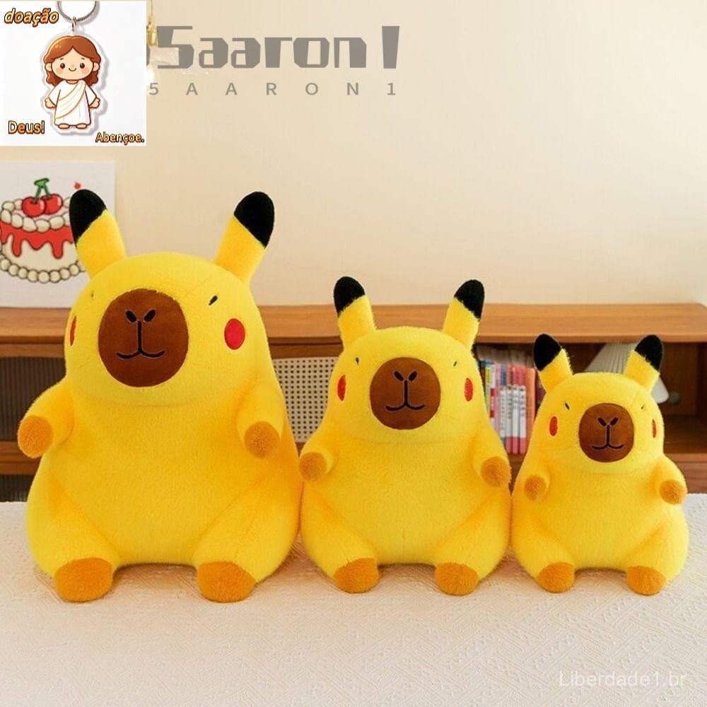 Capivara Brinquedo De Pelúcia, PP Algodão Cosplay Pikachu Capivara Boneca De Pelúcia, Kid's Acompanhar Bonecas In