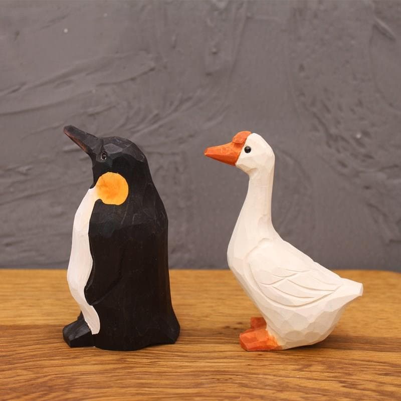 [Estoque pronto] Simulação Animal Escultura Log Decoração Artesanato Decoração Acessórios para casa de madeira Decoração