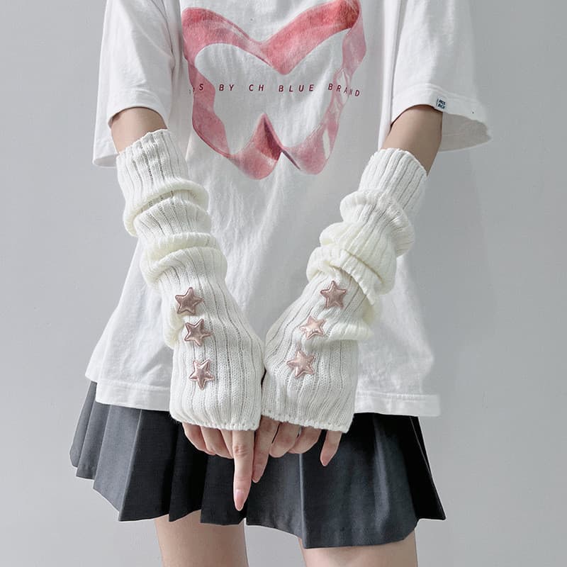 Lolita Luvas de discoteca Capa de braço fofa Hot Girl Street Sweet Cool Sleeve JK Hole Finger Cover Trendy &- && * &- &
