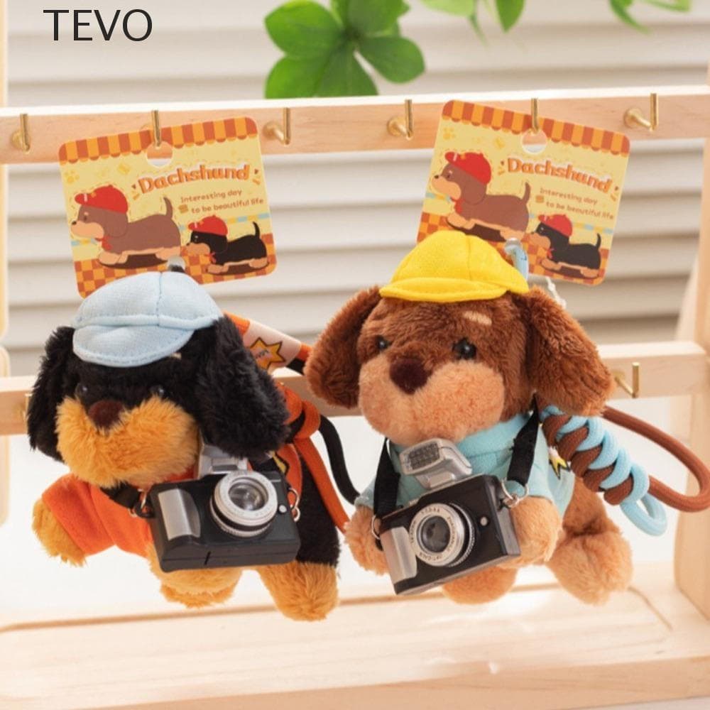 Chaveiro De Carro TEVO , Cordão Trançado Dachshund Pelúcia Para Cachorro , Pingente De Capa De Telefone Com Câmera De En
