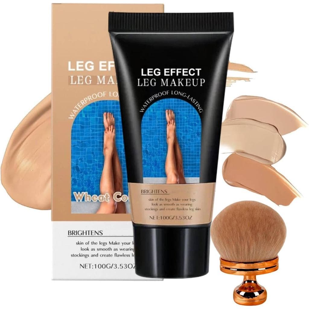 Maquiagem à prova d'água para pernas e corpo, base à prova d'água para pernas com pincel, base corporal à prova d'água,