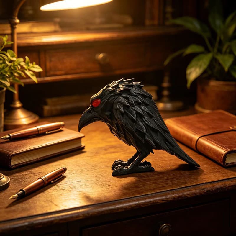 Nova sombra raven estranho prateleira escultura decoração para casa interior Halloween Desktop raven ornamentos