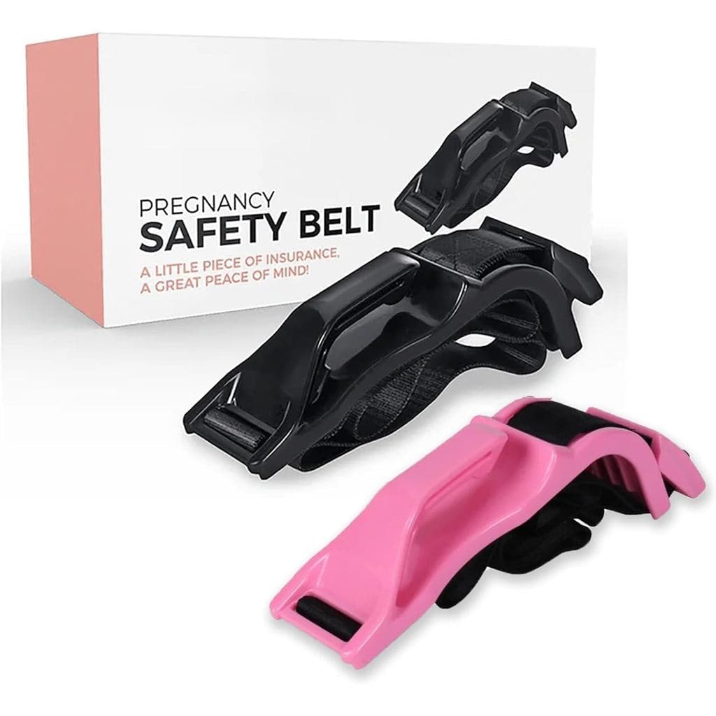 Capas para Cinto de Segurança Mimibelt para Maior Conforto, Compatíveis com Todos os Carros e Mochilas (Rosa+Preto)